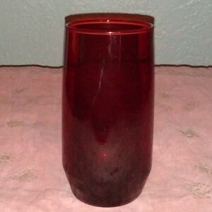 BOGO Vintage Royal Ruby Red Iced Tea Juice Cafe Glass Anchor Hocking Cafecore